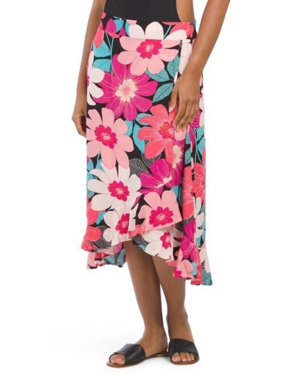 La Blanca womens Pink Floral In Full Bloom Long Midi Cover Up Skirt size XS $93